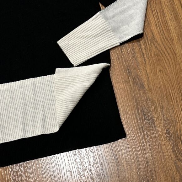 Summersalt Sweater Womens Small Cashmere Fine Merino Wool Two Tone White Black - Picture 7 of 8